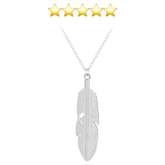 2/$24 NEW Boho Festival Silver Feather Necklace Chain 116 - Picture 3 of 7